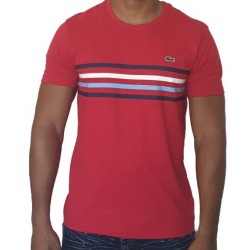 T-shirt LACOSTE Rayé Rouge
