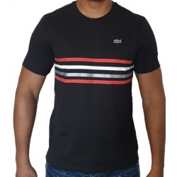 T-shirt LACOSTE Rayé Noir
